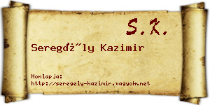 Seregély Kazimir névjegykártya
